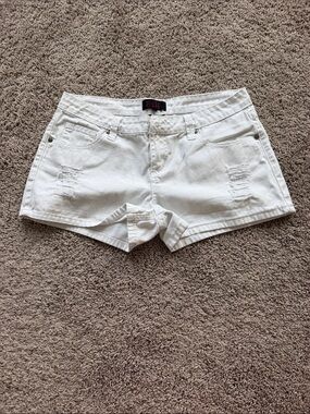 White Women's Distressed Denim Jean Shorts